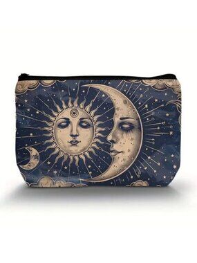 Cosmetic Bag Makeup Celestial Moon Stars Astrology Pouch Travel Storage NEW